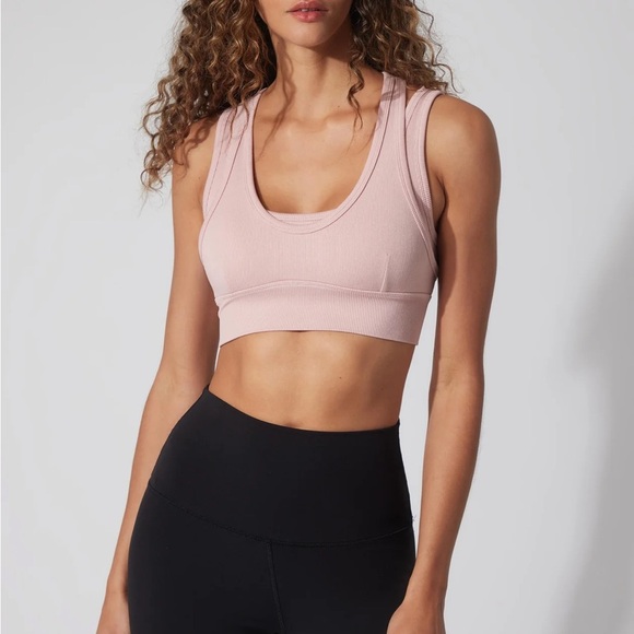 🆕‼️ - NWT - 90 DEGREE BY REFLEX SEAMLESS RIBBED DOUBLE LAYER BRA - Size M - Picture 1 of 7